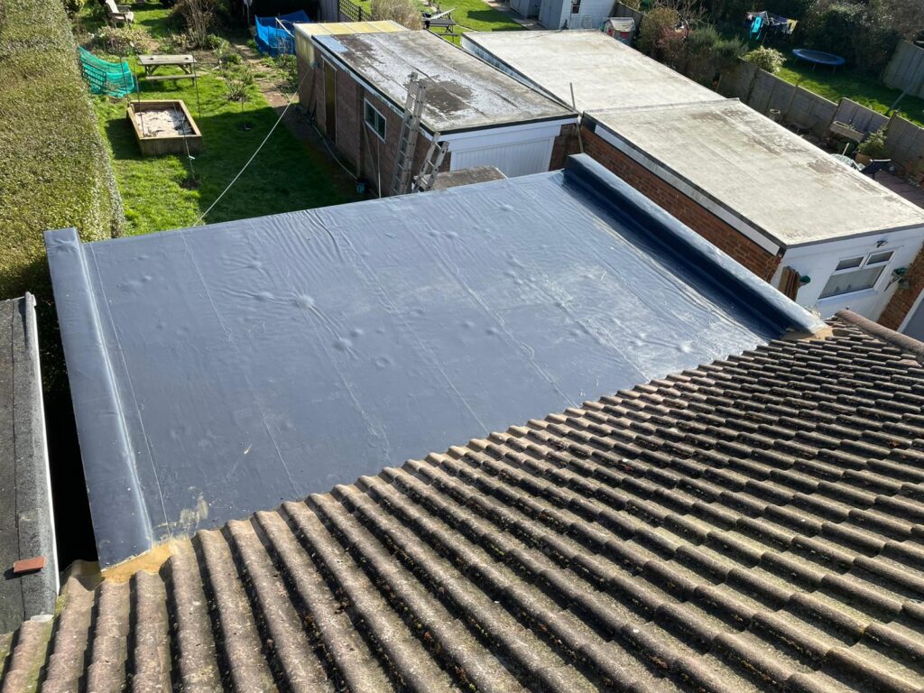 New flat roof after
